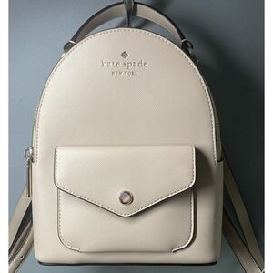 Kate Spade NY Schuyler Mini Beige Saffiano PVC Leather Backpack‎ 8.5x6.5x3" NWOT